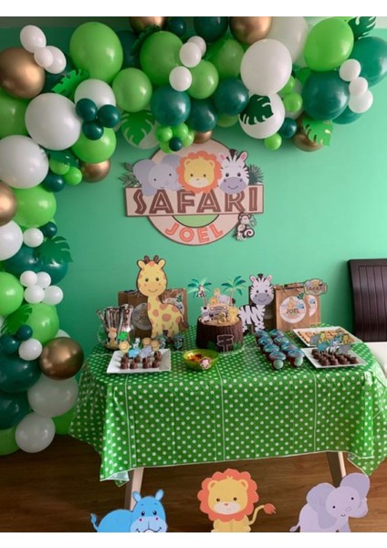 Meri Parti 100 Adet Safari Konsept Balon ve Balon Zinciri Doğum Günü Balon Safari