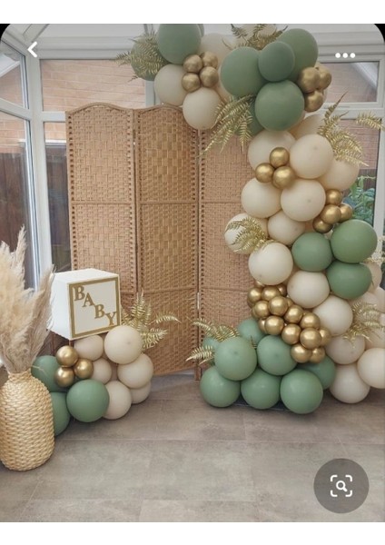Küf Yeşili Ten Rengi Gold Krom Balon Zincir Set 100 Adet