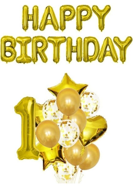 Happy Bırthday Doğum Günü ve 1 Yaş Balon Seti