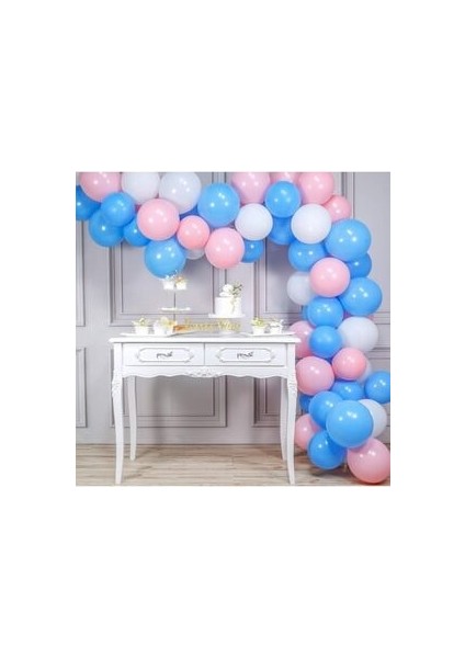 50 Adet Pastel Balon ve 5 Metre Balon Zinciri (Pembe- Açık Mavi-Beyaz) fiyatları