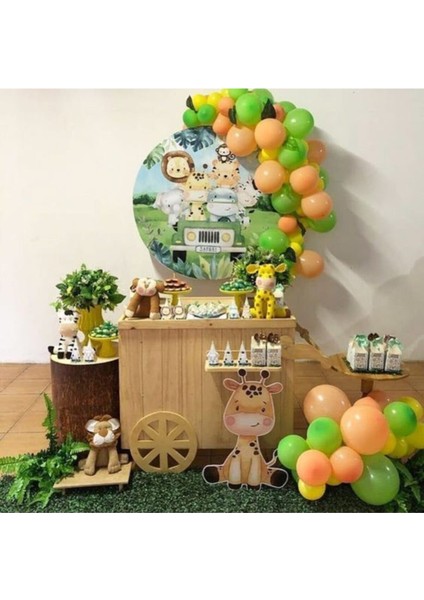 100 Adet Metalik Balon ve Balon Zinciri Safari Konsept Safari Balon