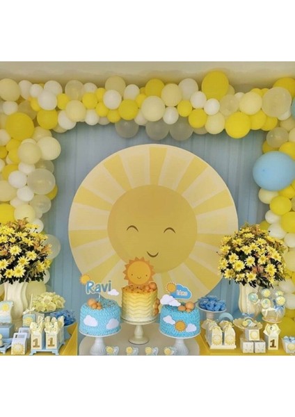 Konsept Yaz Partisi 100 Adet Metalik Balon ve Balon Zinciri Lateks Balonlar Parti Malzemeleri