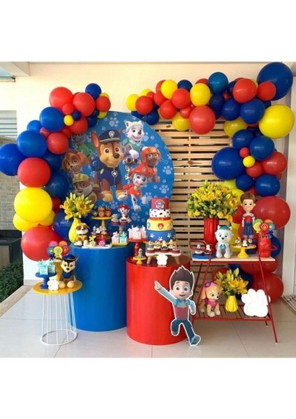 Paw Patrol Konsept 100 Adet Metalik Balon ve Balon Zinciri Doğum Günü Konsept Parti