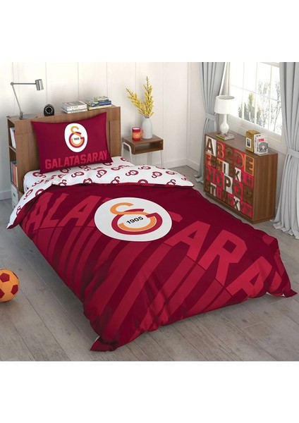 Galatasaray Kırmızı Logo Lisanslı Tek Kişilik Nevresim Takımı