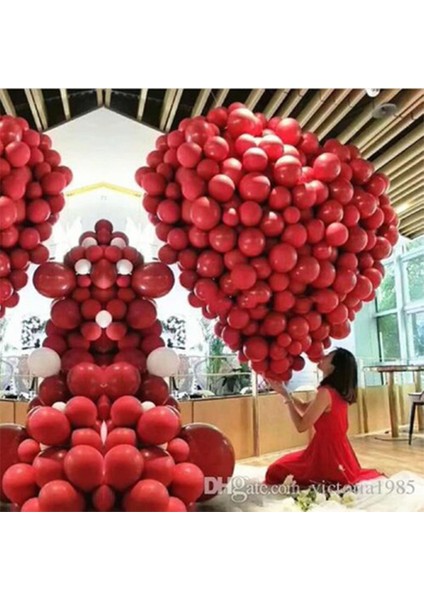 100 Adet Kırmızı Metalik Balon 12 Inç