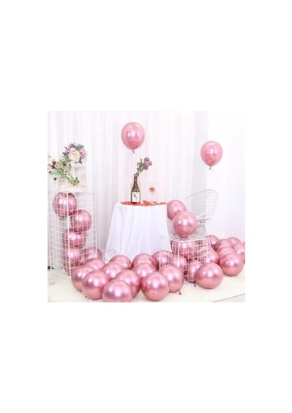 Krom Balon 10 Adet Pembe