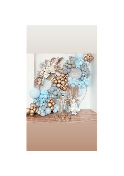 Pastel Balon Krom Gold Balon Konsept Balon Zinciri