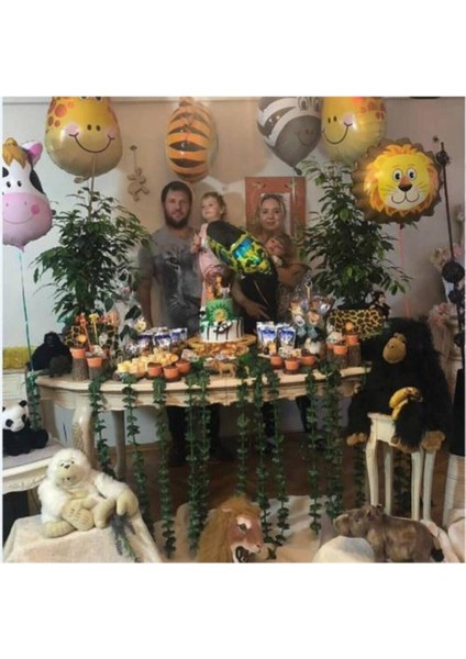 5 Adet Safari Konsepti Doğum Günü Hayvan Folyo Balon Seti