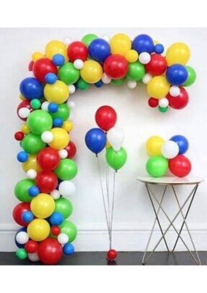 Pastel Karışık Renkli Balon Konsept Balon Zincir