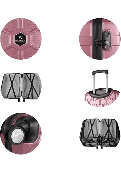 Honey Abs 3'lü Valiz Seti Rose Gold fırsatları