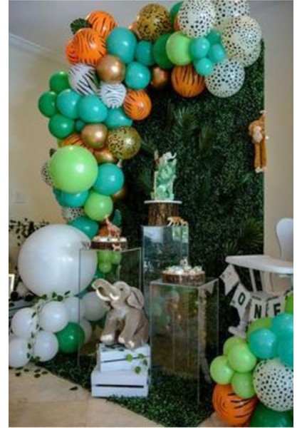 Safari Desenli Balon Zincir Set Safari Konsept Balon Zincir