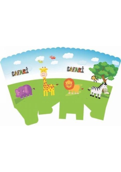 Safari Temalı Set Safari Metalik Renk Balon Çuval Masa Örtüsü Safari Mısır Kutusu Kürdan