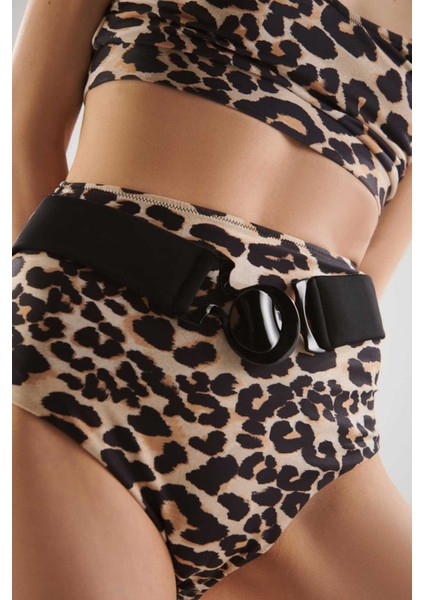 Kemerli Leopar Desenli Bikini Leopar Y22MY004_144 modelleri