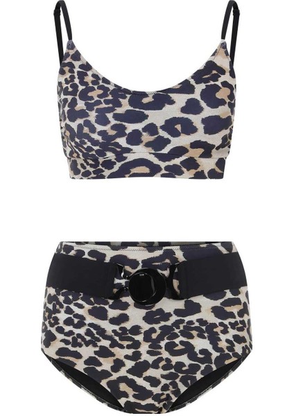 Kemerli Leopar Desenli Bikini Leopar Y22MY004_144 fırsatları