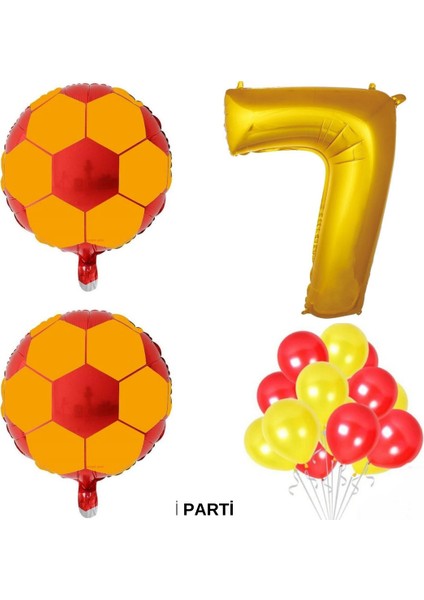 Meri Parti Galatasaray Temalı Doğum Günü Parti Seti Yaş Balonu Sarı Kırmızı Balon Galatasaray Set