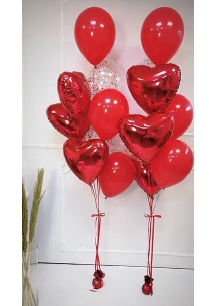 Meri Parti Sevgililer Günü Balon Sevgililer Gününü Kalp ve Kırmızı Lateks Balon