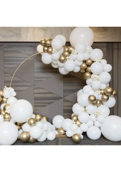 Gold Krom Beyaz Balon Zincir Set