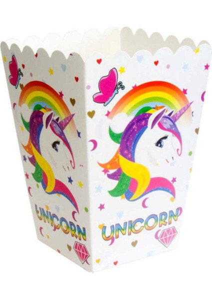 Unicorn Temalı Mısır Cips Kutusu 10 Adet