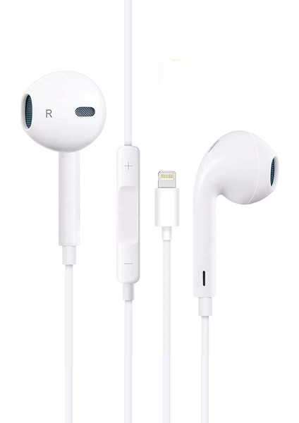 iPhone Uyumlu Lightning Girişli Süper Bass Mikrofonlu Kablolu Kulakiçi Kulaklık
