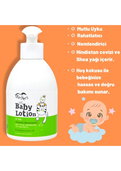 Organik Içerikli Bebek Losyonu Zeytinyağı Aloe Vera  Paraben ,parafin Içermez 300 ml