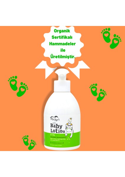 Organik Içerikli Bebek Losyonu Zeytinyağı Aloe Vera  Paraben ,parafin Içermez 300 ml