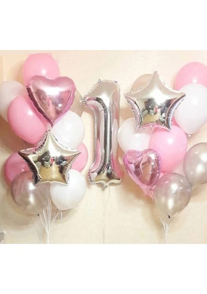Kalp Yıldız 1 Yaş Balon Seti