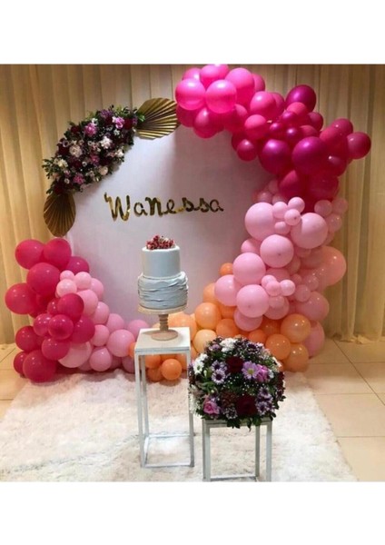 Pastel Siyah Kırmızı Sarı Mavi ve Kırmızı Balon Zinciri 100 Adet