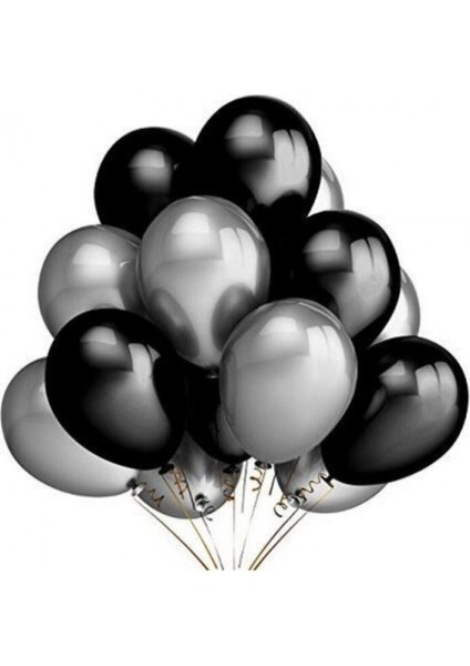 Siyah Metalik Pastel BALON12 " Inç 25 Adet