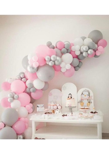 Pembe Gri Beyaz Balon Zincir