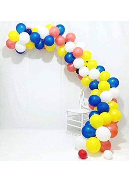 100 Adet Pamuk Prenses Renkler Metalik Balon ve Balon Zinciri Konsept Parti