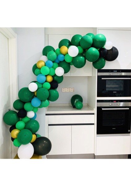 100 Adet Safari Renkler Metalik Balon ve Zinciri Konsept Balon