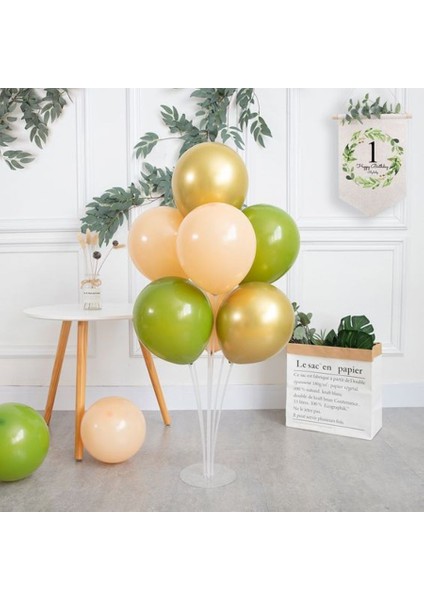Balon Standı ve Balon Küf Somon Gold Renk Balon Konsept Doğum Günü Stand