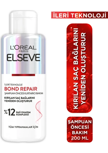 Bond Repair Tüm Yıpranmalar Için Saç Bağlarını Yeniden Oluşturan Şampuan Öncesi Kurtarıcı Bakım 200Ml