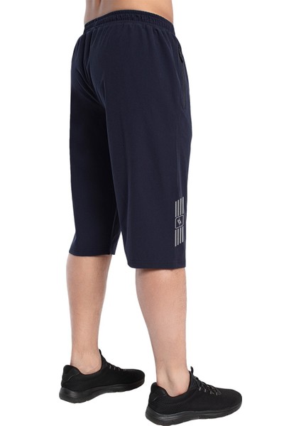 Spor Lycra - Erkek Lacivert Likralı Spor Kapri - 8036-01 fiyatları