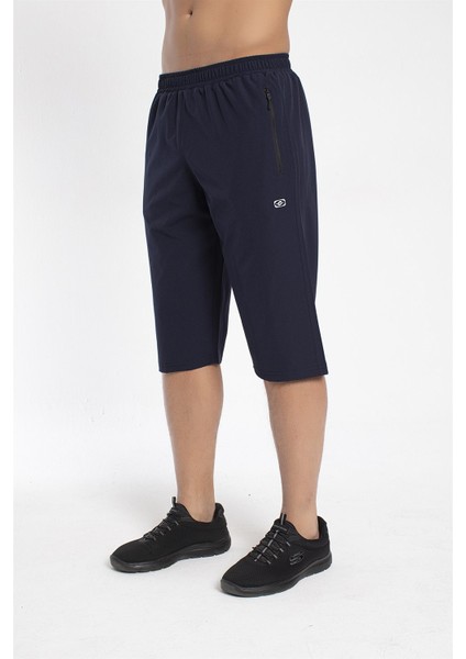 Spor Lycra - Erkek Lacivert Likralı Spor Kapri - 8036-01 modelleri