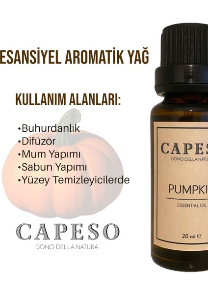 Pumpkin (Balkabağı) Esansiyel Uçucu Yağ Saf Yoğun Koku Buhurdanlık Difüzör Esansı 20 ml