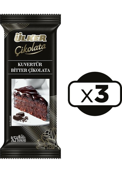 Kuvertür Bitter Çikolata 3 x 200 G