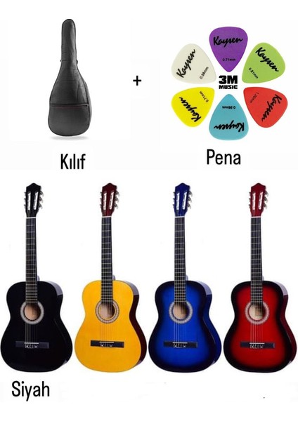 3M Music Klasik Gitar 3/4 ve 4/4 Boy Klasik Gitar Seti Junior Boy ve Tam Boy Gitar