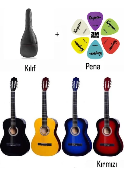 3M Music Klasik Gitar 3/4 ve 4/4 Boy Klasik Gitar Seti Junior Boy ve Tam Boy Gitar