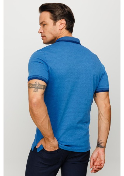 Erkek Polo Yaka Yakası ve Kolu Triko Cepli T-Shirt Saks fırsatları