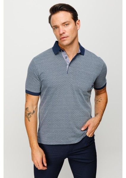 Erkek Polo Yaka Cepli Jakarlı Tshirt Füme modelleri
