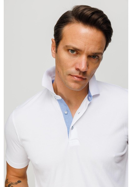 Erkek Polo Yaka T-Shirt Beyaz fiyatları