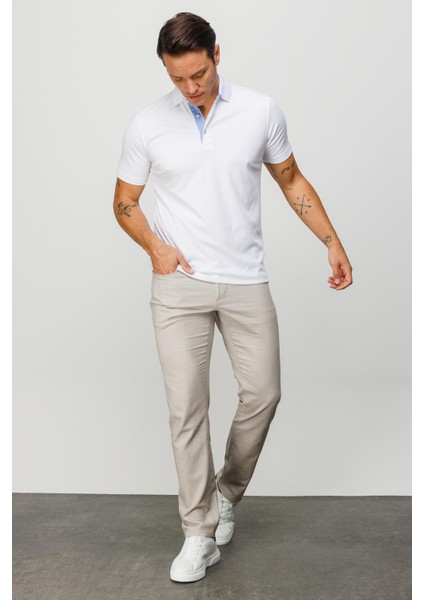 Erkek Polo Yaka T-Shirt Beyaz modelleri