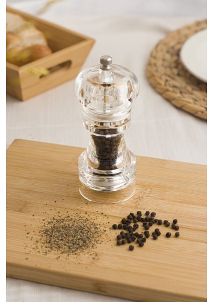 Akrilik Tuz Karabiber Baharat Değirmeni Öğütücü 14 Cm