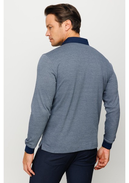 Erkek Polo Yaka Yelken Desenli Sweatshirt Füme fırsatları