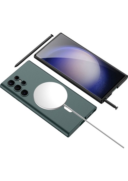 Samsung Galaxy S23 Ultra Kılıf Magsafe Wireless Şarj Özellikli Kıpta Tpu Silikon Siyah fiyatları