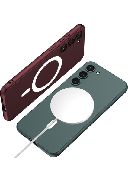 Samsung Galaxy S23 Kılıf Magsafe Wireless Şarj Özellikli Kıpta Tpu Silikon Gümüş modelleri
