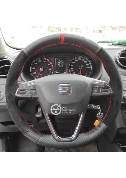 Alcantara Oem Noktalı Kırmızı Yüzüklü Kırmızı Dikişli