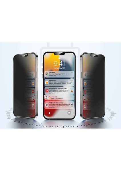iPhone 13 Pro Uyumlu (13 Pro) Privacy Hayalet Temperli Cam Ekran Koruyucu fiyatları