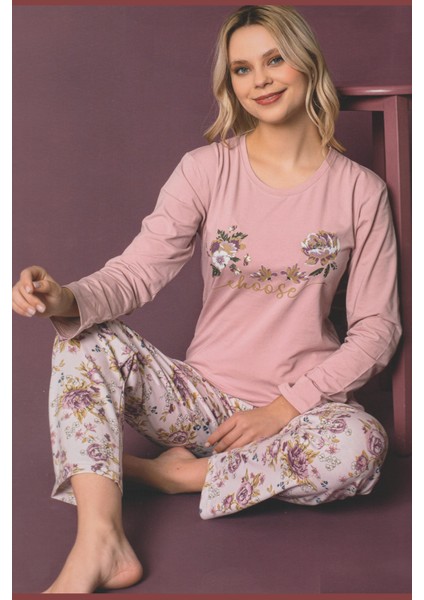 Kadın Uzun Kollu Modal Mevsimlik Pijama Takımı